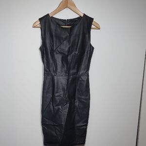 Olivaceous Sleek Black Faux Leatherette Dress